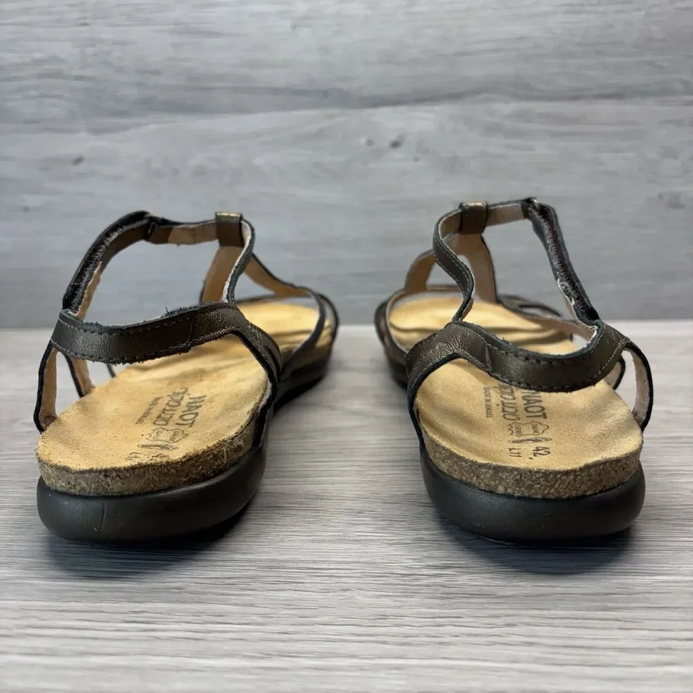 Naot Womens 42 US 11 Dorith Bronze Strappy Leather Sandals Boho Grecian Handmade